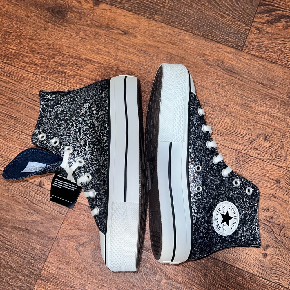 Converse Black and White Speckled High-Tops